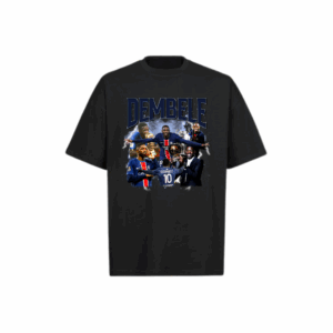 T-shirt Noir | Rétro Vintage Custom Bootleg T-Shirt OUSMANE DEMBELE
